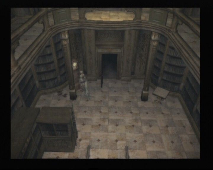 Haunting Ground (PlayStation 2) screenshot: After solving the book puzzle in the library, the path to the projector room will open