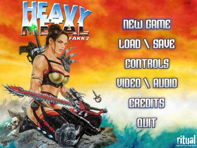 Heavy Metal: F.A.K.K. 2 (Windows) screenshot: main menu
