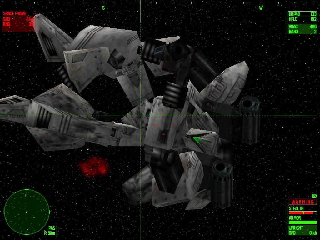Heavy Gear II (Windows) screenshot: Sniping at a space frame