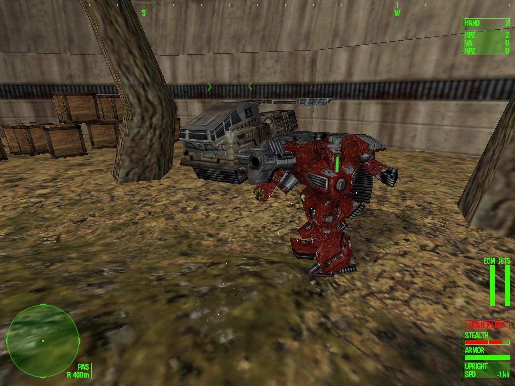 Heavy Gear II (Windows) screenshot: Getting up close to an enemy frame gear