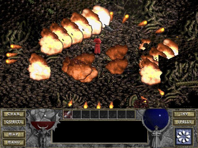 Hellfire (Windows) screenshot: Immolation spell effect