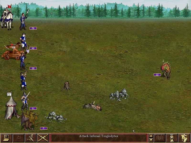 Heroes of Might and Magic III: The Restoration of Erathia (Windows) screenshot: On the battlefield