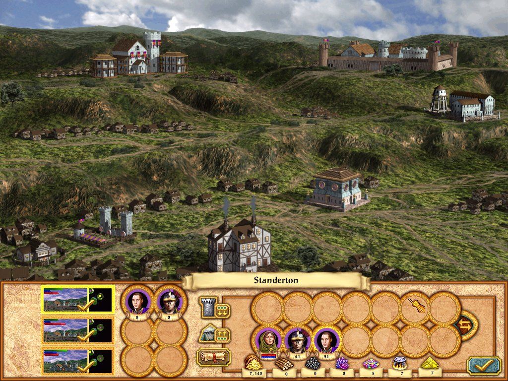 Heroes of Might and Magic IV (Windows) screenshot: A town