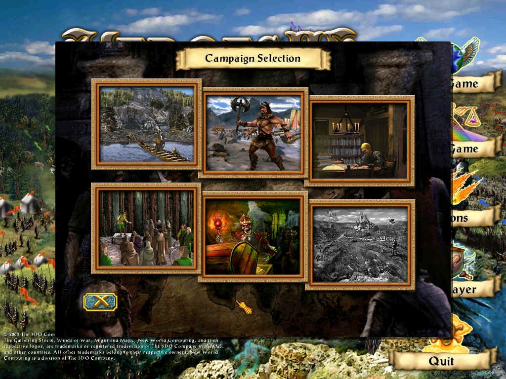 Heroes of Might and Magic IV: Winds of War (Windows) screenshot: Six new campaigns