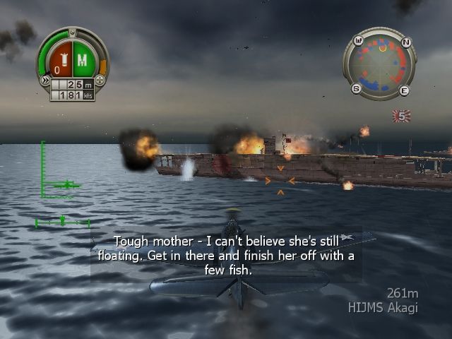 Heroes of the Pacific (Xbox) screenshot: Akagi under attack
