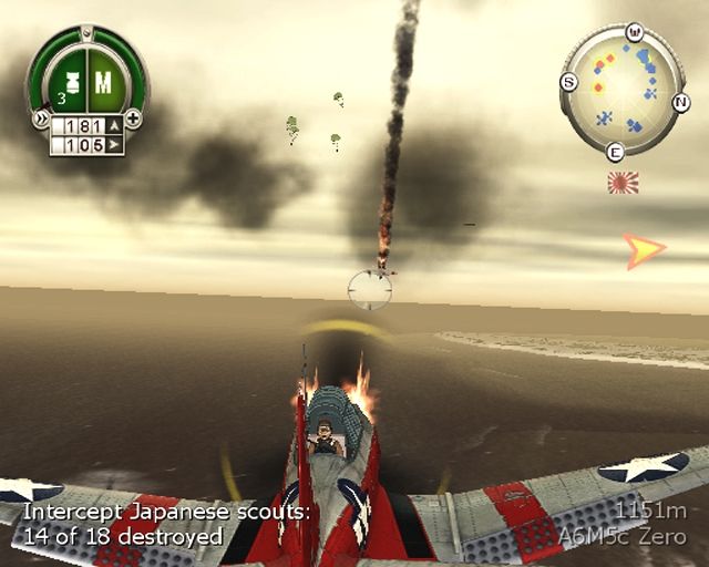 Heroes of the Pacific (PlayStation 2) screenshot: Dauntless makes sure it's a kill