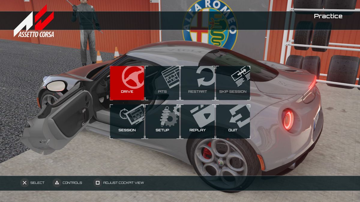 Assetto Corsa (PlayStation 4) screenshot: Setup before driving