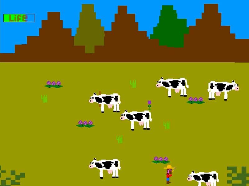 Hillbilly Whack! (Windows) screenshot: Level 4 Cows!