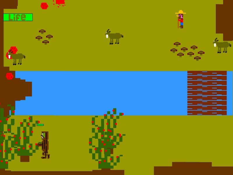 Hillbilly Whack! (Windows) screenshot: Level 1 Yeti and Goats