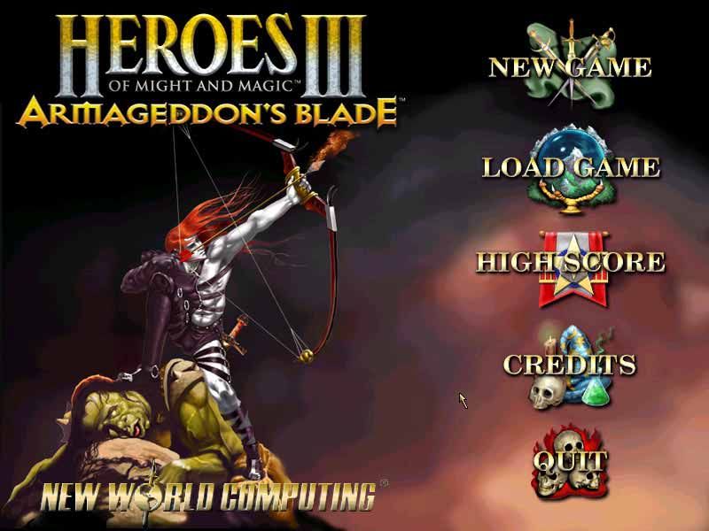 Heroes of Might and Magic III: Armageddon's Blade (Windows) screenshot: Main menu