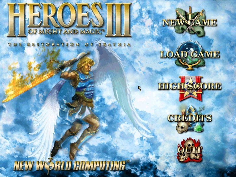 Heroes of Might and Magic III: The Restoration of Erathia (Windows) screenshot: Main menu