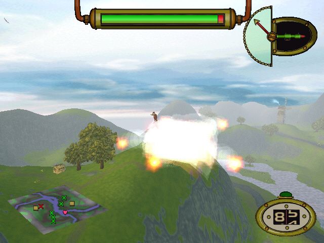 Hogs of War (Windows) screenshot: KA-BOOOM!!!!!
