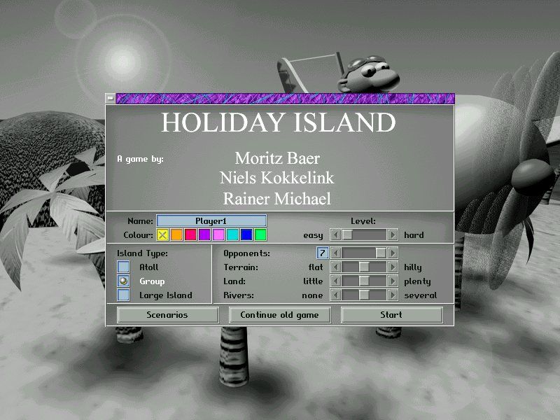 Holiday Island (Windows) screenshot: Main menu