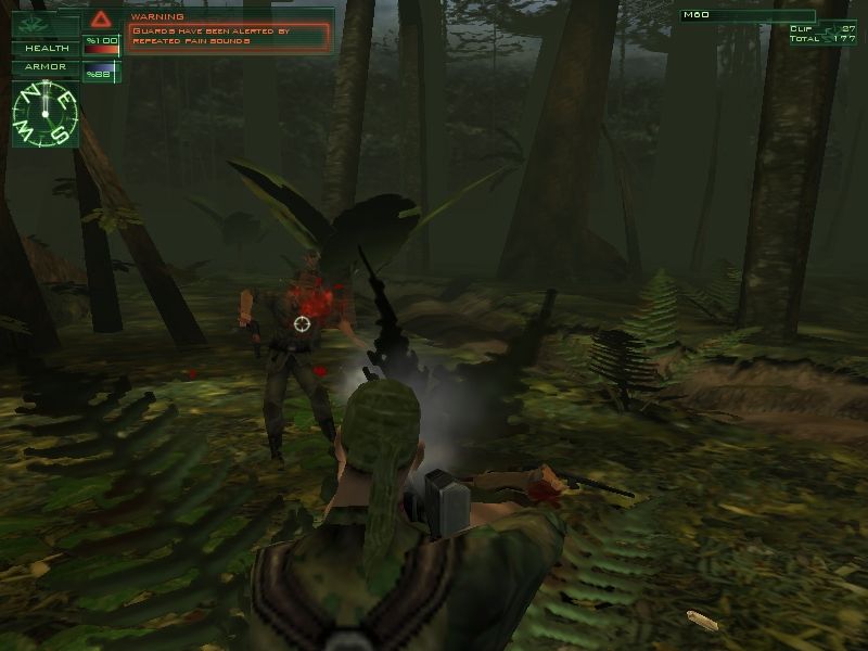 Hitman: Codename 47 (Windows) screenshot: Flashbacks of 'Nam. Though not an uninteresting level, one does wonder what a hitman is doing in a Central American jungle.