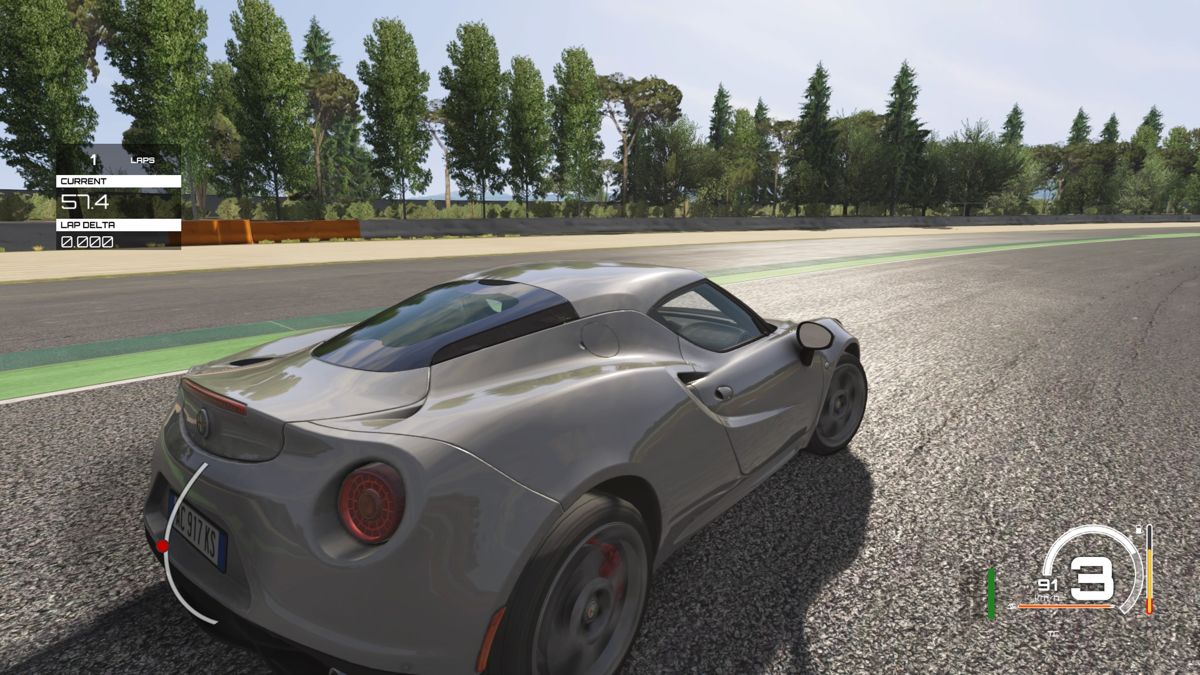 Assetto Corsa (PlayStation 4) screenshot: The game is very unforgiving to turning corners at even not-so-high speed
