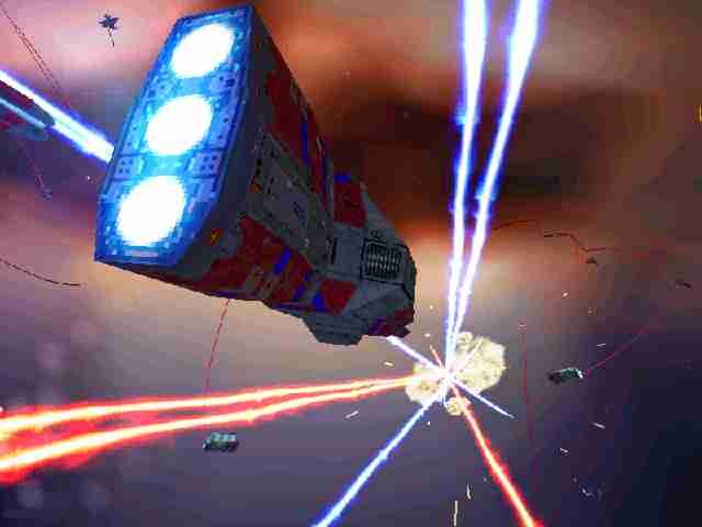 Homeworld (Game of the Year Edition) (Windows) screenshot: Blasting