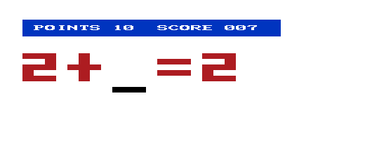 Elementary math / Bingo Math (VIC-20) screenshot: Speed Math - Math