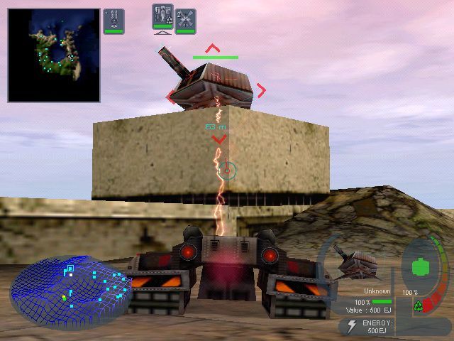 Hostile Waters: Antaeus Rising (Windows) screenshot: Scarab units scavenge energy from buildings and debris