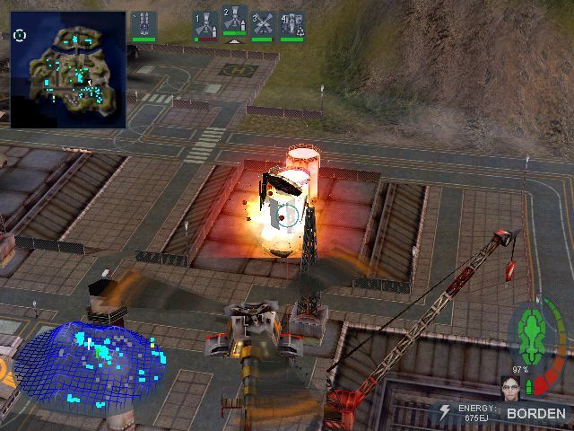 Hostile Waters: Antaeus Rising (Windows) screenshot: Some buildings explode when they are shot at