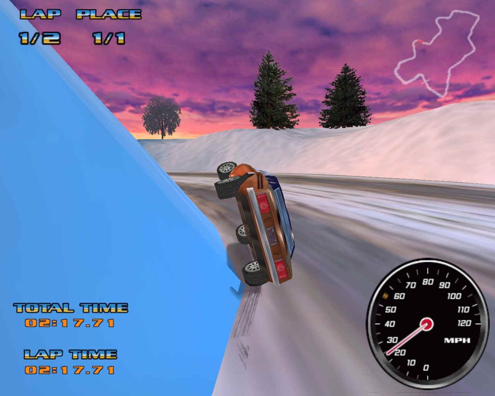 Hot Chix 'n' Gear Stix (Windows) screenshot: Wheels within wheels near a blue setting