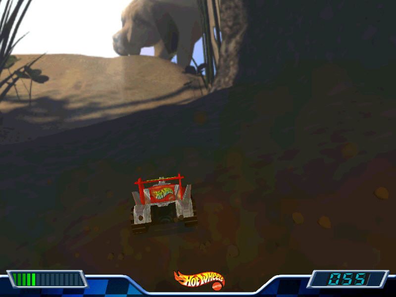 Hot Wheels: Stunt Track Driver 2: GET 'N DIRTY (Windows) screenshot: Watch out for the dog
