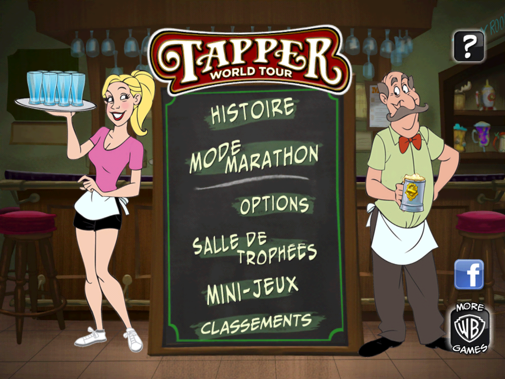 Tapper World Tour (iPad) screenshot: Main menu