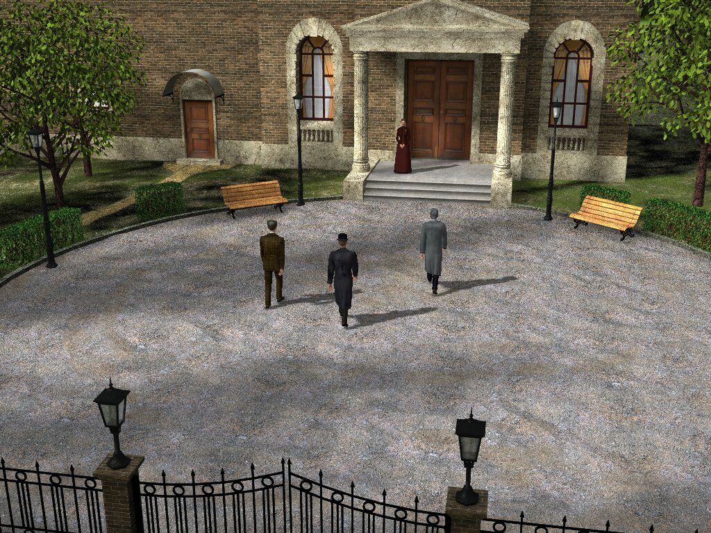Sherlock Holmes: Secret of the Silver Earring (Windows) screenshot: Visiting Sherringford Hall.