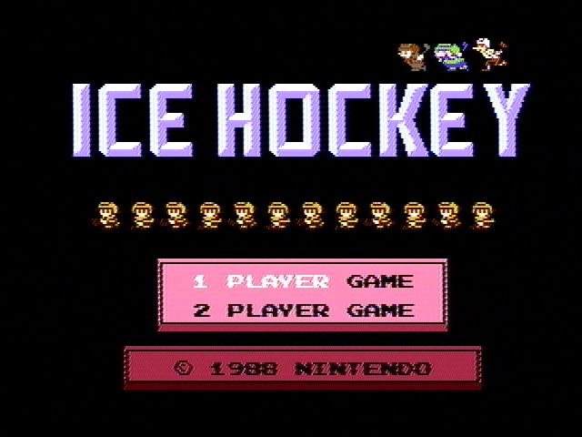 Ice Hockey (NES) screenshot: Title screen