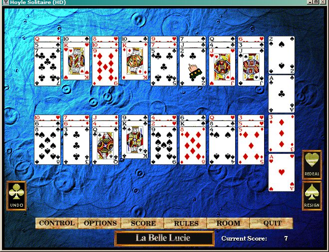 Hoyle Solitaire (Windows) screenshot: La Belle Lucie - one of my favorites