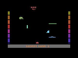 Worm War I (Atari 2600) screenshot: Shoot worms and blocks