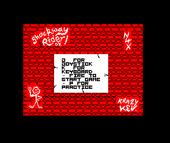 Shockway Rider (ZX Spectrum) screenshot: Main menu