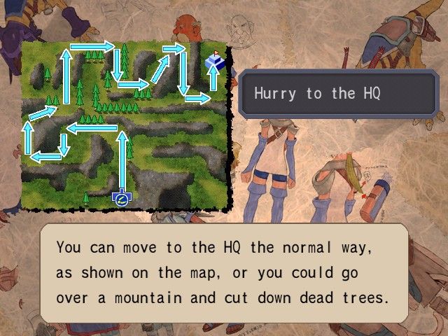 Hundred Swords (Windows) screenshot: Battle preparations: detailed mission descriptions explain the goals.