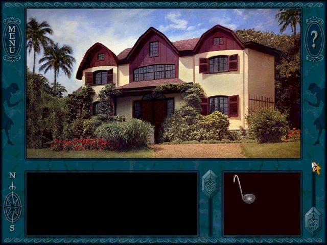 Nancy Drew: Secrets Can Kill (Windows) screenshot: Nancy is visiting Aunt Eloise, who lives in this lovely home. Too bad you can't explore more of it in the game.