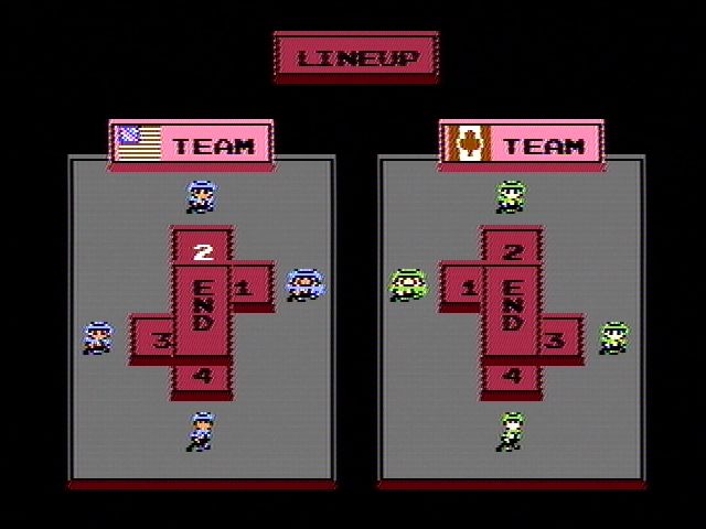 Ice Hockey (NES) screenshot: Set up your team