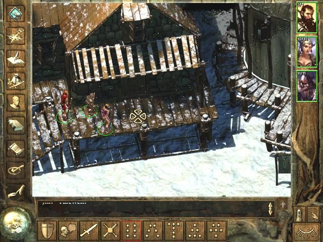 Icewind Dale (Windows) screenshot: The game begins in Easthaven. It's snowing, how beautiful!