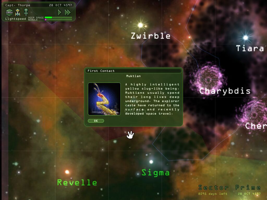 Weird Worlds: Return to Infinite Space (Windows) screenshot: First Contact