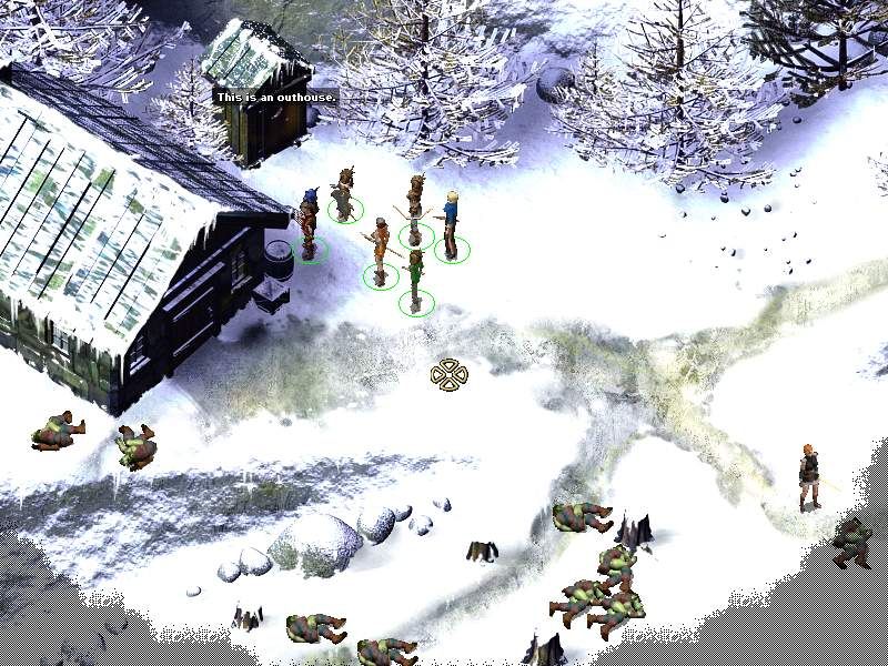 Icewind Dale II (Windows) screenshot: Who will use the outhouse as first? ;-)