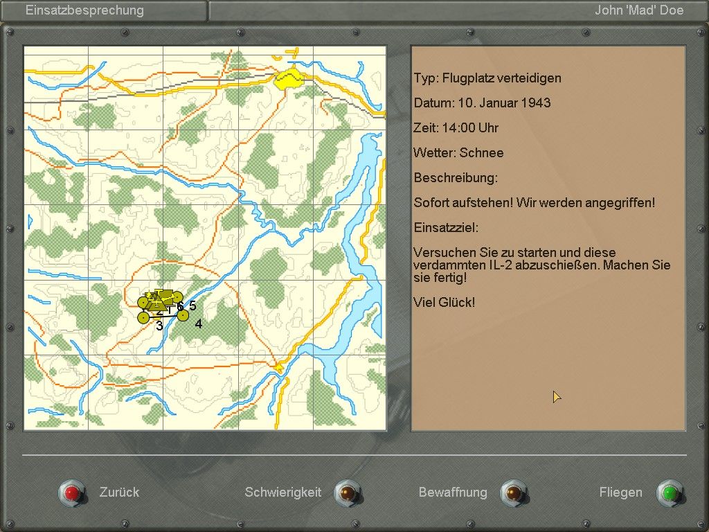 IL-2 Sturmovik (Windows) screenshot: Mission briefing