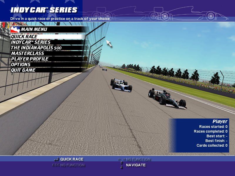 IndyCar Series (Windows) screenshot: Main Menu