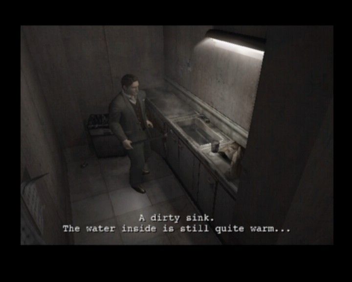 Resident Evil: Outbreak (PlayStation 2) screenshot: Warm water... hm, I wonder if it could melt an ice off a frozen key-wrench