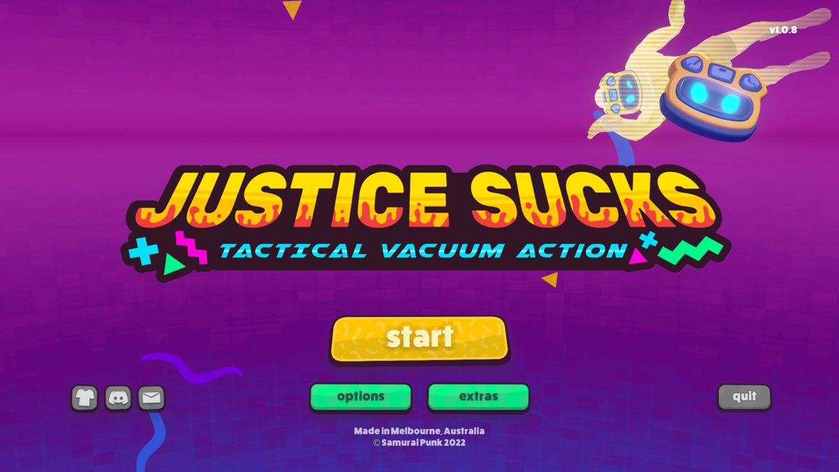 Justice Sucks: Tactical Vacuum Action (Windows) screenshot: Main menu