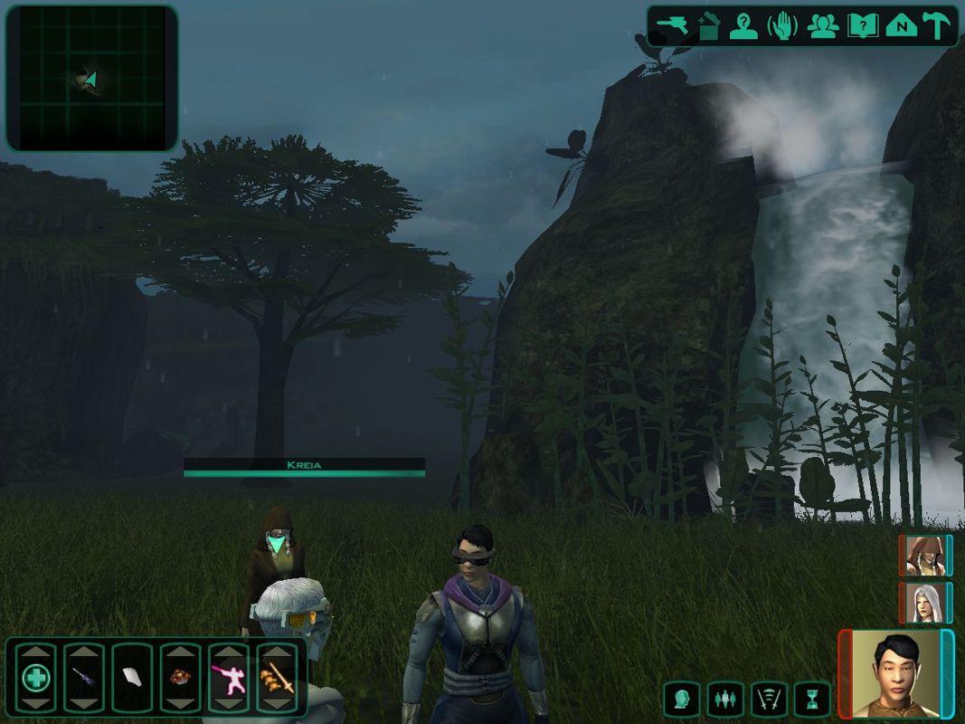 Star Wars: Knights of the Old Republic II - The Sith Lords (Windows) screenshot: Dxun: Onderon's jungle moon