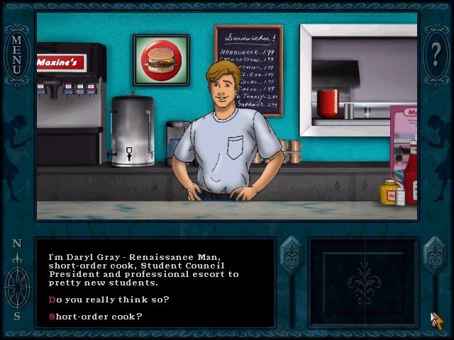 Nancy Drew: Secrets Can Kill (Windows) screenshot: Daryl Gray works in Maxine's Diner