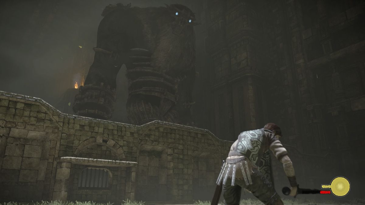Shadow of the Colossus (PlayStation 4) screenshot: This massive dude has noticed me