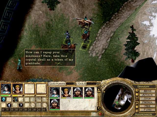 Invictus: In the Shadow of Olympus (Windows) screenshot: Side-quests often lead to special rewards, but you can only carry four items per hero.