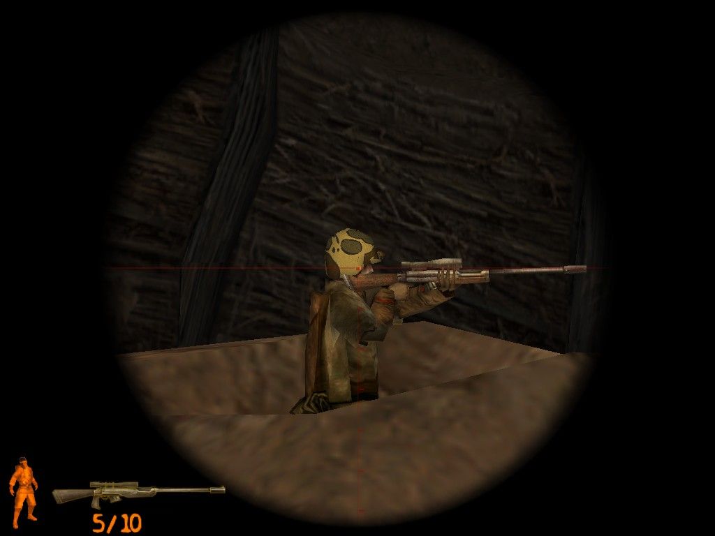 Iron Storm (Windows) screenshot: Enemy sniper is clueless that his days are numbered