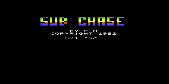 Sub Chase (VIC-20) screenshot: Title Screen