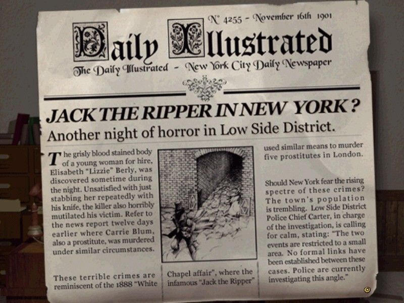 Jack the Ripper (Windows) screenshot: The first newspaper article about the murders