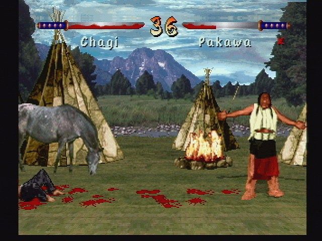 Kasumi Ninja (Jaguar) screenshot: Chagi vs. Pakawa