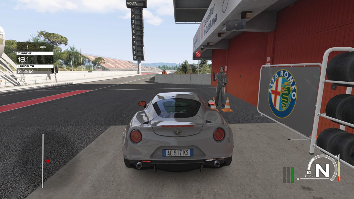 Assetto Corsa (PlayStation 4) screenshot: Starting from the stop pit